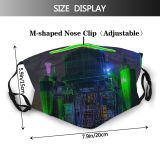 yanfind Industrial Factory Shot Electricity Landmark Evening Exposure Night Gloomy Tower Lapano Power Dust Washable Reusable Filter and Reusable Mouth Warm Windproof Cotton Face