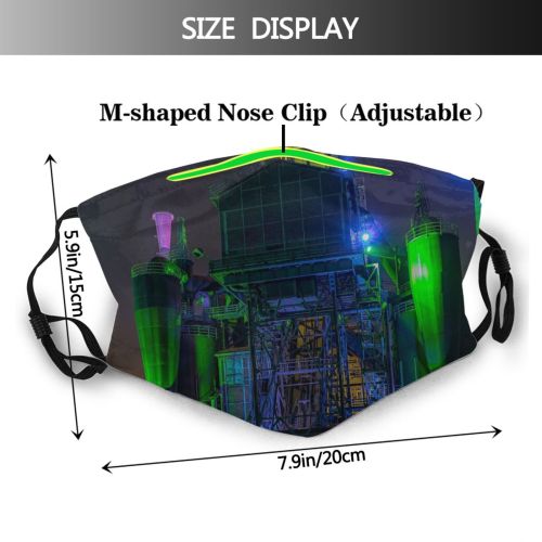 yanfind Industrial Factory Shot Electricity Landmark Evening Exposure Night Gloomy Tower Lapano Power Dust Washable Reusable Filter and Reusable Mouth Warm Windproof Cotton Face