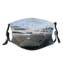 yanfind Marina Watercraft Monaco Transportation Naval Yacht Vehicle Luxury Architecture Ship Show Boat Dust Washable Reusable Filter and Reusable Mouth Warm Windproof Cotton Face