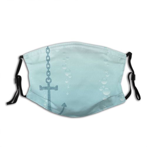 yanfind Chain Freshness Deep Nautical Destinations Travel Undersea Old Liquid Sea Turquoise Vessel Dust Washable Reusable Filter and Reusable Mouth Warm Windproof Cotton Face
