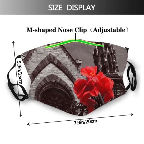 yanfind Steeple Place Church Sky Photoshop Flower Worship Spire Architecture Church Dust Washable Reusable Filter and Reusable Mouth Warm Windproof Cotton Face