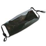 yanfind Lake Daylight Sunset Evening Hike Dawn Mountain Mountains Sun Peak Valley Desktop Dust Washable Reusable Filter and Reusable Mouth Warm Windproof Cotton Face