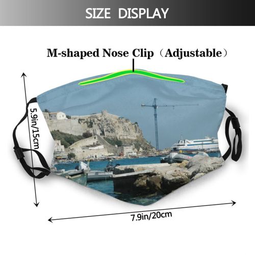 yanfind Marina Coast Harbor Mare Isola Sea Faro Vehicle Vacation Boat Yacht Port Dust Washable Reusable Filter and Reusable Mouth Warm Windproof Cotton Face