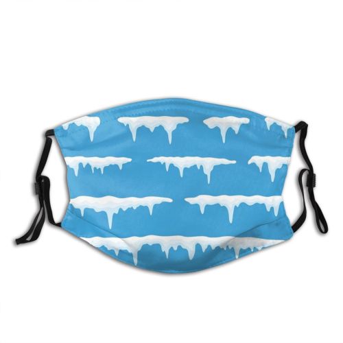 yanfind Ice Cap Design Frost Snow Snowcapped Icicle Cartoon Drop Mountain Snowflake Temperature Dust Washable Reusable Filter and Reusable Mouth Warm Windproof Cotton Face