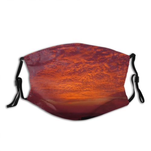 yanfind Curacao Afterglow Dusk Sunset Sky Sunset Sky Horizon Morning Sunrise Celestial Evening Dust Washable Reusable Filter and Reusable Mouth Warm Windproof Cotton Face