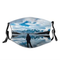 yanfind Ice Patagonia Lake Daylight Frost Frosty Mountain Snowy Icy Clouds Frozen Backlit Dust Washable Reusable Filter and Reusable Mouth Warm Windproof Cotton Face