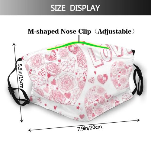 yanfind Lovely Original Cute Customizable Doodle Artistic Design Handmade Valentine Love Custom Art Dust Washable Reusable Filter and Reusable Mouth Warm Windproof Cotton Face