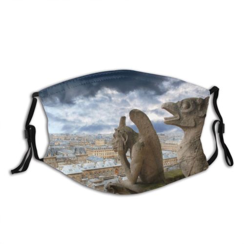 yanfind Creepy Carving Sky Scary Fear Church History Halloween Statue Gargoyle Sky Spooky Dust Washable Reusable Filter and Reusable Mouth Warm Windproof Cotton Face
