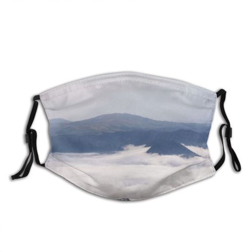 yanfind Idyllic Shot Footage Daytime Tranquil Drone Scenery Mountains Misty Outdoors Hazy Sky Dust Washable Reusable Filter and Reusable Mouth Warm Windproof Cotton Face