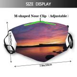 yanfind Idyllic Lake Sunset Dawn Sea Clouds Beach Tranquil Backlit Scenery Ripples Outdoors Dust Washable Reusable Filter and Reusable Mouth Warm Windproof Cotton Face