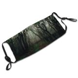 yanfind Jungle Gloomy Forest Branches Tree Misty Outdoors Hazy Trees Fog Foggy Woods Dust Washable Reusable Filter and Reusable Mouth Warm Windproof Cotton Face