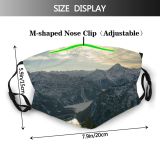 yanfind Ice Lake Daylight Frost Wide Mountain Clouds Peaks Frozen Capped Altitude High Dust Washable Reusable Filter and Reusable Mouth Warm Windproof Cotton Face