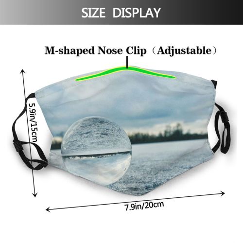 yanfind Ice Europe Denmark Upside Frozen Glass Foreground Focus Sky Ball Cloud Reflection Dust Washable Reusable Filter and Reusable Mouth Warm Windproof Cotton Face