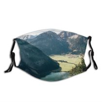 yanfind Lake Pine Clouds River Scenery Conifer Mountains Tree Rural Valley Alps Outdoors Dust Washable Reusable Filter and Reusable Mouth Warm Windproof Cotton Face