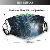 yanfind Europe Tranquility Austria Tree Snow City Snowcapped Way Diminishing Perspective Forward Western Dust Washable Reusable Filter and Reusable Mouth Warm Windproof Cotton Face