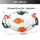 yanfind Isolated Decor Fashion Cute Fishing Seamless Colorful Wildlife Doodle Ornament Design Art Dust Washable Reusable Filter and Reusable Mouth Warm Windproof Cotton Face
