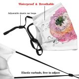 yanfind Isolated Fashion Peonie Cute Revival Watercolour Poppy Summer Vintage Ornament Bouquet Blossom Dust Washable Reusable Filter and Reusable Mouth Warm Windproof Cotton Face