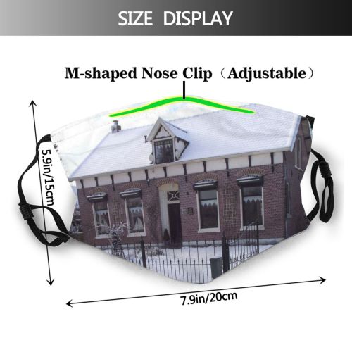 yanfind Neighbourhood Building Winter Roof Snow Christmas Snow Home Winter Estate Property Architecture Dust Washable Reusable Filter and Reusable Mouth Warm Windproof Cotton Face