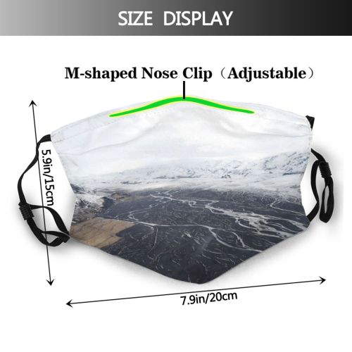 yanfind Ice Glacier Daylight Frost Frosty Mountain Snowy Icy Clouds Daytime Frozen River Dust Washable Reusable Filter and Reusable Mouth Warm Windproof Cotton Face