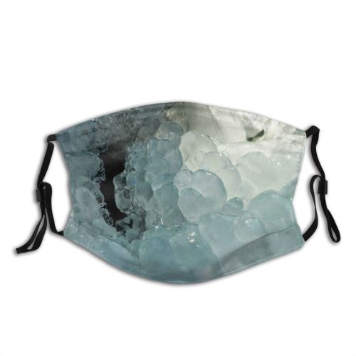 yanfind Winter Frozen Frost Reflective Crystal Sparkling Mineral State Ice Ice Formation Iceberg Dust Washable Reusable Filter and Reusable Mouth Warm Windproof Cotton Face
