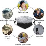 yanfind Ice Design Frost Wood Defocused Frozen Powder Night Snow Event Abstract Grain Dust Washable Reusable Filter and Reusable Mouth Warm Windproof Cotton Face