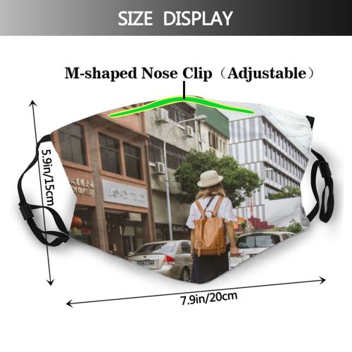 yanfind Lady Town Transportation Daylight Backpack Pavement Road Traveler Vehicle Buildings Suitcase Architecture Dust Washable Reusable Filter and Reusable Mouth Warm Windproof Cotton Face