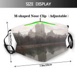 yanfind Newyork Morning Natural Atmospheric City Reservoir Landscape Reflection Sky Mist Nyc Haze Dust Washable Reusable Filter and Reusable Mouth Warm Windproof Cotton Face