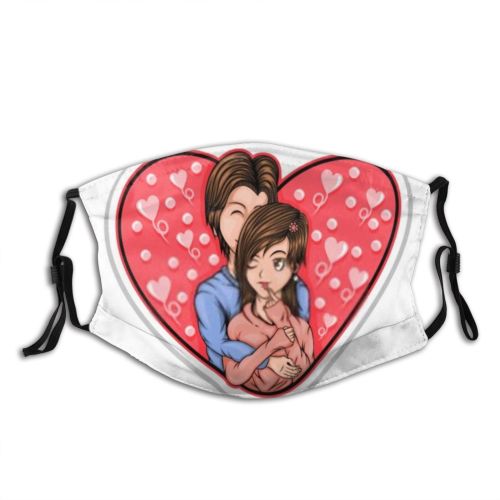 yanfind Abstract Attractive Isolated Smile Lovely Young Cute Kissing Manga Wedding Cheerful Anime Dust Washable Reusable Filter and Reusable Mouth Warm Windproof Cotton Face
