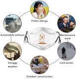 yanfind Isolated Cute Design Face Pet Art Funny Cartoon Silhouette Dust Washable Reusable Filter and Reusable Mouth Warm Windproof Cotton Face