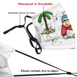 yanfind Chimp Isolated Fashion Vacation Cute Summer Chimpanzee Ape Palm Paradise Wear Pants Dust Washable Reusable Filter and Reusable Mouth Warm Windproof Cotton Face