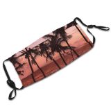 yanfind Idyllic Endless Tropical Freedom Amazing Sunset Evening Faceless Exotic Seaside Unrecognizable Twilight Dust Washable Reusable Filter and Reusable Mouth Warm Windproof Cotton Face