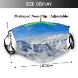 yanfind Ice Glacier Frost Run Mountain Panorama Snowy Clouds Ski Climb Frozen Altitude Dust Washable Reusable Filter and Reusable Mouth Warm Windproof Cotton Face