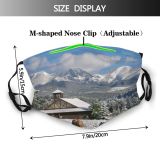 yanfind Winter Winter Natural Wilderness Colorado Landscape Mountain Sky Snow Hill Landforms Mountainous Dust Washable Reusable Filter and Reusable Mouth Warm Windproof Cotton Face