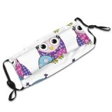 yanfind Bird Cute Flying Imagery Colorful Seamless Cheerful Feathery Owlet Eyed Eagle Predator Dust Washable Reusable Filter and Reusable Mouth Warm Windproof Cotton Face