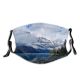 yanfind Ice Glacier Lake Daylight Calm Frost Hike Frosty Mountain Forest Evergreen Scenery Dust Washable Reusable Filter and Reusable Mouth Warm Windproof Cotton Face