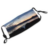 yanfind Lake Sunset Dawn Mountain Backlit Scenery Mountains Outdoors Sky Dusk Range Silhouette Dust Washable Reusable Filter and Reusable Mouth Warm Windproof Cotton Face