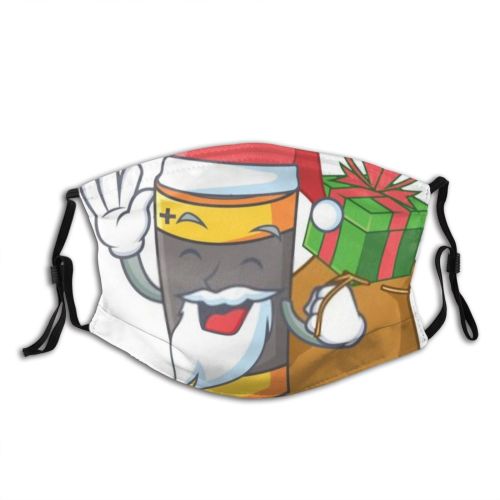 yanfind Candy Noel Santa Smile Emoticon Capacity Snow Christmas Cute Watt Mascot Xmas Dust Washable Reusable Filter and Reusable Mouth Warm Windproof Cotton Face