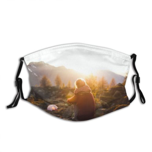 yanfind Idyllic Boulders Sunglare Relaxation Rock Relax Sunbeam Mountains Trees Sky Rocks Sunlight Dust Washable Reusable Filter and Reusable Mouth Warm Windproof Cotton Face