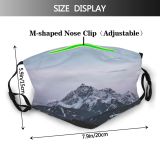 yanfind Idyllic Mountain Snowy Climb Scenery Capped High Mountains Peak Winter Summit Snow Dust Washable Reusable Filter and Reusable Mouth Warm Windproof Cotton Face