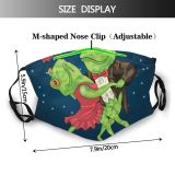 yanfind Isolated Dancing Frog Art Cute Cartoon Colorful Dust Washable Reusable Filter and Reusable Mouth Warm Windproof Cotton Face