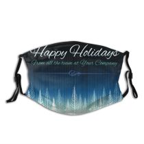 yanfind Happy Social Phrase Design Frost Defocused Tree Snow Modern Event Forest Abstract Dust Washable Reusable Filter and Reusable Mouth Warm Windproof Cotton Face