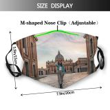 yanfind Lady Town Structure Posture Vacation Monument Landmark Sightseeing Heritage Palace Vatican Basilica Dust Washable Reusable Filter and Reusable Mouth Warm Windproof Cotton Face