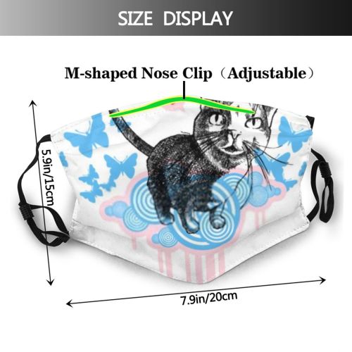 yanfind Abstract Butterfly St Artwork Clipart Kitty Cat Cute Nice Flyer Vintage Cloud Dust Washable Reusable Filter and Reusable Mouth Warm Windproof Cotton Face