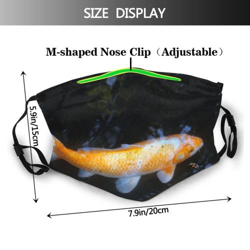 yanfind Pond Lake Koi Feeder Swim Pond Tail Biology Organism Fish Marine Fish Dust Washable Reusable Filter and Reusable Mouth Warm Windproof Cotton Face