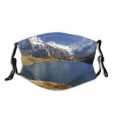 yanfind Ice Lake Daylight Frost Hike Field Frosty Mountain Mountains Peak Beautiful Winter Dust Washable Reusable Filter and Reusable Mouth Warm Windproof Cotton Face