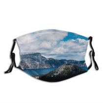 yanfind Ice Glacier Lake Daylight Frost Frosty Mountain Icy Forest Clouds Daytime Frozen Dust Washable Reusable Filter and Reusable Mouth Warm Windproof Cotton Face