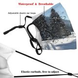 yanfind Spruce Winter Atmospheric Woody Sky Shortleaf Spruce Snow Mountain Forest Tree Tree Dust Washable Reusable Filter and Reusable Mouth Warm Windproof Cotton Face