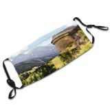 yanfind Idyllic Daylight Pine Forest Clouds Plants Mountains Leaves Rural Grass Misty Valley Dust Washable Reusable Filter and Reusable Mouth Warm Windproof Cotton Face