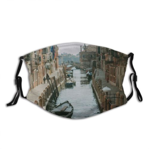 yanfind Italy Town Tourism Traditional Urban Daylight Architecture Outdoors Building Venice Travel Canal Dust Washable Reusable Filter and Reusable Mouth Warm Windproof Cotton Face