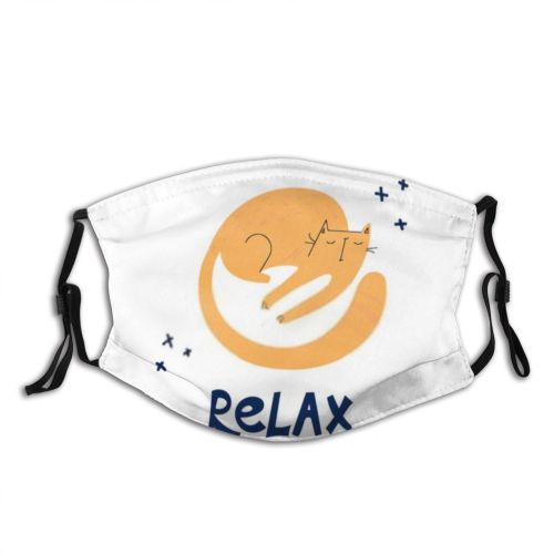 yanfind Isolated Typographic Cat Quotes Cute British Trendy Kid Doodle Simple Relax Scottish Dust Washable Reusable Filter and Reusable Mouth Warm Windproof Cotton Face